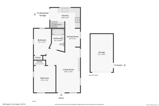 3540 Eugene Place, San Diego, California 92116, 2 Bedrooms Bedrooms, ,1 BathroomBathrooms,Single Family Residence,For Sale,Eugene Place,250016904SD