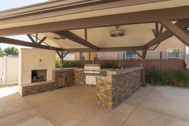 BBQ cabana with fireplace