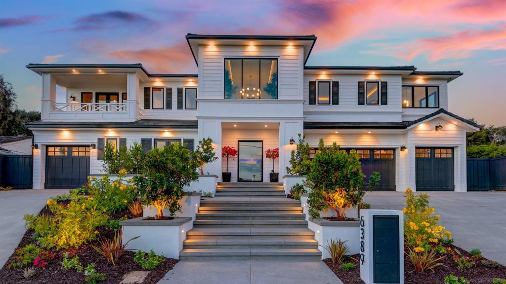 6389 Castejon Drive La Jolla, California Indulge in the epitome of luxury at this extraordinary new construction residence nestled in the esteemed Muirlands neighborhood of La Jolla, California. This architectural marvel showcases 6 bedrooms, 7 bathrooms, and a lavish living space spanning an impressive 11,000 square feet of indoor/outdoor area, resting on an expansive 1/2 acre lot. Immerse yourself in a carefully designed open floor plan that seamlessly merges sophistication with modern comforts. Natural light floods the interior through oversized windows and sliding doors, offering partial ocean and hillside views from various angles, with high ceilings that create an airy ambiance, enhancing the expansive resort-style living throughout the residence. A culinary paradise awaits in the chef's kitchen, equipped with top-of-the-line stainless steel appliances and ample counter space. Entertain effortlessly around the large island or host grand meals in the formal dining area. The outdoor space is a haven of relaxation, featuring a second-floor heated pool and spa for year-round enjoyment. Indulge in alfresco dining at the outdoor kitchen or unwind in the backyard while absorbing the breathtaking 180-degree ocean and coastline views. For sports enthusiasts, the property offers ocean-view Basketball and Bocce Ball courts, ensuring endless year-round entertainment, while fitness enthusiasts can enjoy an expansive fitness room, a lavish shower steamer, and an optional outdoor gym. Two master bedroom suites, one per floor, offer the utmost opulence and privacy at your own private Oasis. www.Scenic-Oasis.com Offering a full-size residential elevator for a single-level living experience and easy access to each floor - Offering an Entertainment Lounge, Expansive Gym, Private Courtyard, Primary Level Great Room, Dual Primary Suites, and ocean view sport courts and backyard amenities . Enjoy three kitchen and bar areas with 20 Wolf-Subzero appliances throughout, including an elegant primary kitchen meticulously designed with marble, quartzite, brass, and stainless steel finishes - complementing the high-level custom finishes throughout the home. La Jolla's largest NEW CONSTRUCTION CRAFTSMAN ESTATE is the perfect home for year-round entertainment and enjoyment of the coastal lifestyle.