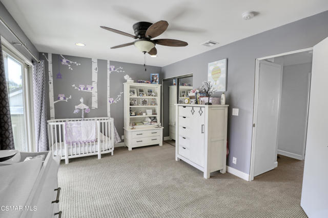 Child's bedroom from bath area