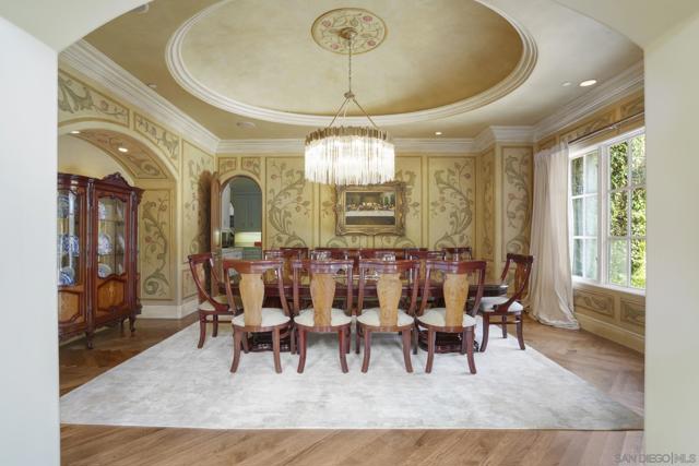 Gorgeous detail with the hand painted plaster and domed ceiling with uplighting.