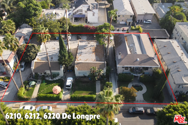6214 De Longpre Avenue Los Angeles, California 6214 De Longpre, LA, 90028. Included in sale with 3 separate properties in a row for sale together near Sunset & Vine. Tons of development and upside in the area. 6210/12, 6214/16, 6220 De Longpre. Not for sale separately; must be purchased together. 6210/6212 (Duplex), 6214/6216 (Duplex), 6220 (Fourplex) combined 8 Unites, 9,360 Sqft living space and 20,275 Sqft combined Lot/Parcel area. Please see each listing for specifics on current rental income and expenses. Delivered with tenants except for one unit in 6214/6216 which will be delivered vacant. Properties are certified TOC Tier III and can be combined by the savvy investor. The properties have been identified in the California Historical Resources Inventory as contributors to the Afton Square Historic District. Seller very motivated. Parcels included in sale 554-602-2002, 554-602-2003, 554-602-2004. Call for more info/options.