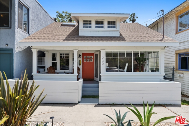 230 San Juan Avenue Venice, California Combining beautiful renovations and original charm, this craftsman cottage is located blocks away from the beach and famed Abbot Kinney blvd. With rich wood flooring, an upgraded kitchen with showstopping appliances including a 48 inch Bertazzoni 6-burner range and beautifully remodeled bathrooms, this light-filled beach bungalow is a stunner. Soak up the ocean air in the morning while you enjoy your coffee on the welcoming front porch and wind down your day in your private back deck perfect for entertaining. Get ready to enjoy everything this amazing Venice location has to offer.