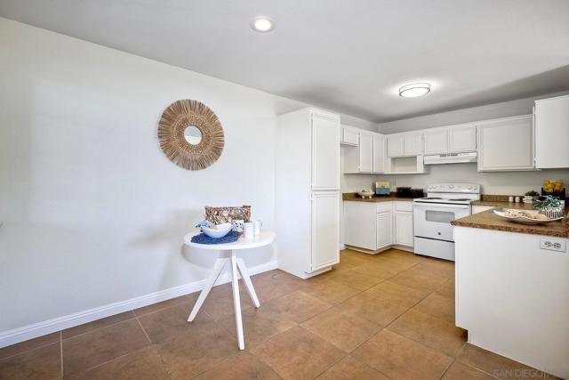 View of dining area and kitchen