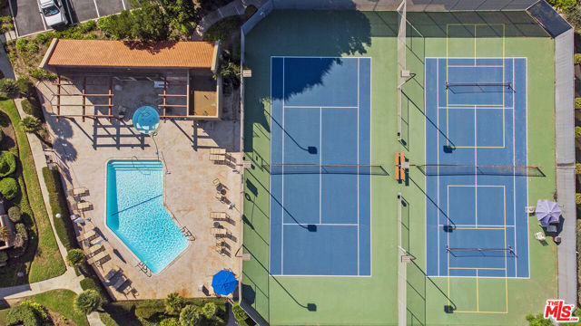 Aerial Shot of Pool Tennis & Pickle Ball Courts