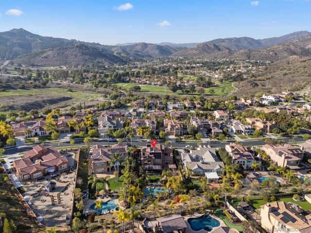 Back yard aerial view of exclusive Rancho Vistamonte community