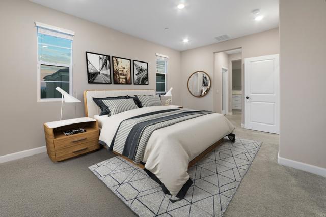virtually staged primary bedroom