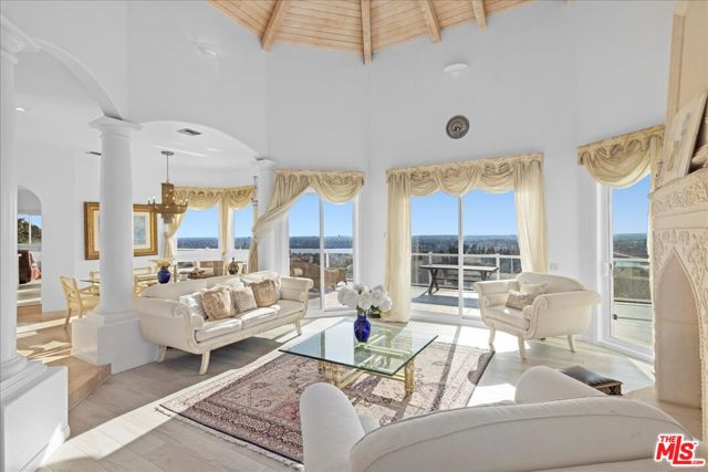 Formal living room with panoramic view
