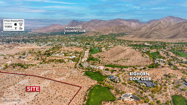Located in the South Palm Desert area of Cahuilla Hills, this 25-acre site presents the opportunity too build a custom estate with unobstructed views of the desert mountainscape. Minutes away from the renowned El Paseo Shopping District, home to Gucci, Louis Vuitton, Saks Fifth Avenue, Mastro's Steakhouse, and more. Positioned amidst the scenic desert landscape, the property's secluded location offers optimum privacy and stellar mountain vistas. Surrounded by prestigious, exclusive communities such as Bighorn Golf Club, Ironwood Country Club, and The Reserve Club.