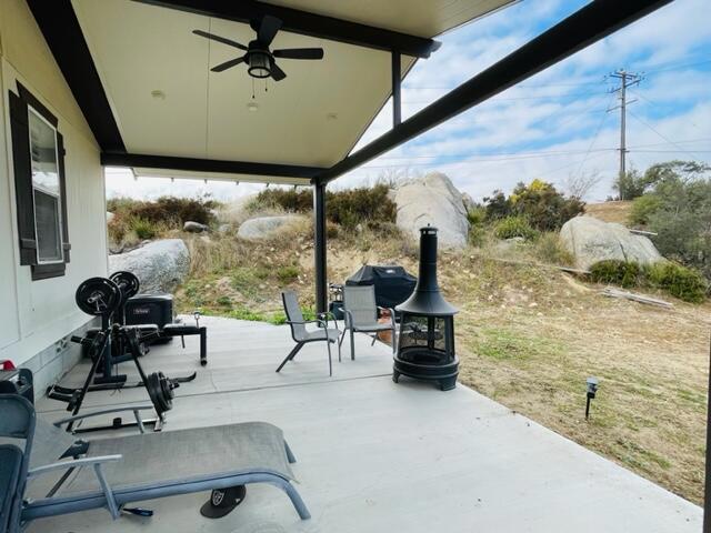 Keyes north facing patio