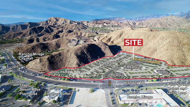 Previously approved for 100-room Four-Story Hotel, 21,200 sq. ft. of Commercial/Retail Space, and 35-unit Condominium. Fronting Hwy 111 with easy access. Prime location at the Heart of Rancho Mirage, 1.2 Miles from Ritz-Carlton. Crown Jewel of Rancho Mirage, one of the last Highway 111 frontage properties in the City of Rancho Mirage. Adjacent to Rancho Mirage City Hall, Palm Springs Motors, Desert Extended Stay, SunGate Country Club, Emperor Buffet, Quick Quack Car Wash, and many more! *Brochure can be downloadable on the Document tab*