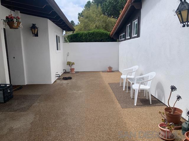 Private fenced patio area