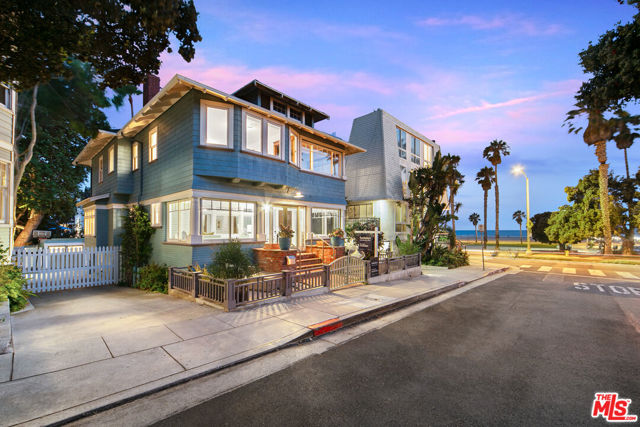 122 Wadsworth Avenue Santa Monica, California The South Beach District of Santa Monica, consisting of only 5 short, one-way streets originally developed in 1908 that maintains their historical significance and charm to this day. The continuity of this quaint, coastal Santa Monica neighborhood that gently slopes to the beach access and boardwalk offers architectural and historical integrity with gem-colored Craftsman and Queen Anne-style homes. With easy access to the shops and restaurants along Main Street or the sunset views along the adjacent, Santa Monica Beach, this neighborhood exudes a charm, luxury, and lifestyle unrivaled in Los Angeles. This turn-of-the-century Craftsman home still has the original wood-beamed ceilings, wood fireplace mantle and tile, wood trim, and dark oak floors throughout, this 4 bedroom, (primary and 2 guest rooms upstairs) and 3 bathrooms, and also have separate access, renovated basement (approx 840 sqft, 4th bedroom and 3rd bath, great for rentals or guests or a studio), large rear deck area, detached office space, and outside sitting area, interior elevator, 2 car carport with additional parking, shared security gate, and front porch to enjoy the sunsets towards Point Dume and the Santa Monica Pier.