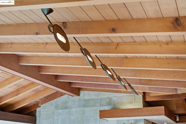 Stairs with wood ceiling