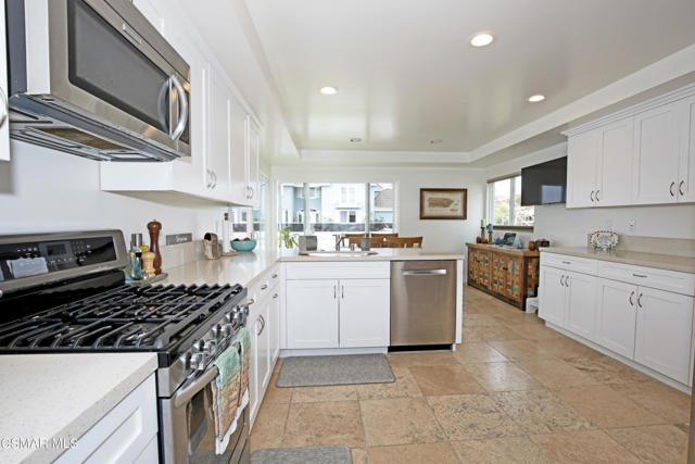 Kitchen looking out from entry