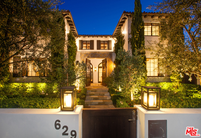 629 Frontera Drive Pacific Palisades, California Exquisite Spanish architectural style home in the coveted Huntington Palisades. Designer perfect with attention to details & imported materials. Enter thru the lushly landscaped front yard to commanding double doors leading to a tranquil courtyard w/fountain. Formal entry features 2 story beamed ceilings. A large formal living rm features a fireplace & glass doors which lead to the courtyard. Gracious formal dining rm opens to the courtyard. Gourmet kitchen w/ center island, high end appliances & generous family room w/fireplace is the focus for gathering & entertaining, all opening to a private covered patio w/ fireplace, outdoor kitchen & gorgeous mosaic tile pool/spa. Main level office w/bath also opens to the patio & pool. Upper level includes a romantic master suite w/fireplace, walk in closet, private balcony & access to pool, plus 3 bedrooms suitAes, one currently is a game room. Theatre rm, gym w/sauna & bath are located on the lower level. Close to shops, restaurants & village
