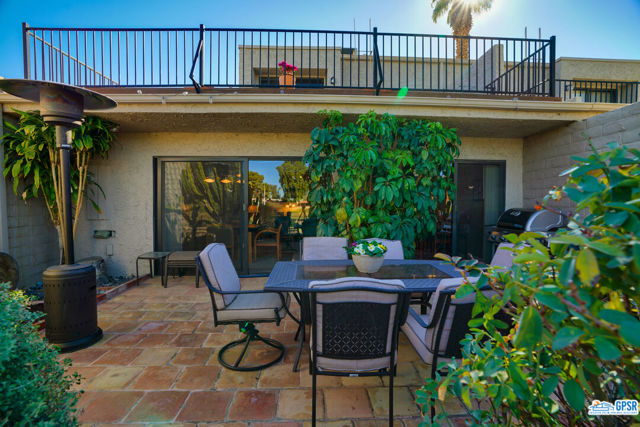 This stunning 2-story townhome, located in the majestic Cathedral Canyon Country Club, has all the features you could want in a desert oasis. From the moment you enter this upgraded home, with its granite counters and stainless steel appliances, you'll be captivated by the magnificent views of the mountains and golf course. Enjoy your morning coffee or an evening aperitif on either your large upper deck or beautifully landscaped private patio. With two bedrooms and 2.5 bathrooms, plus an option to purchase some furnishings per an inventory list, there is ample room for family and friends to come stay with you! The perfect mid-valley location puts Palm Springs, Rancho Mirage, Casino shopping, and world-class dining at your doorstep - making it easy to enjoy all that desert living has to offer! Don't miss out on this opportunity - make it yours today!