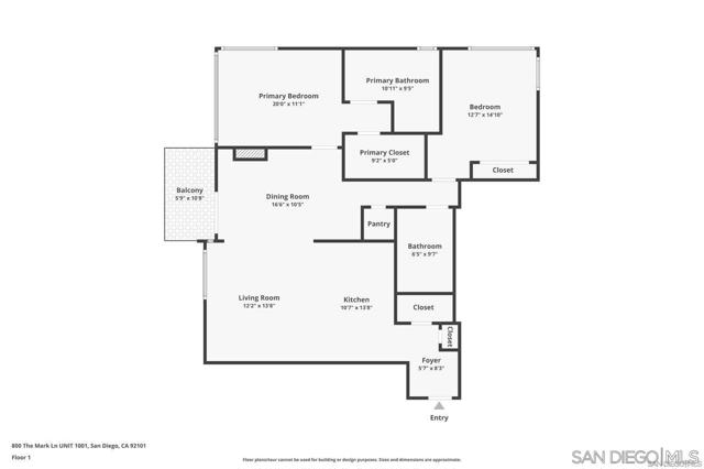 800 The Mark Ln, San Diego, California 92101, 2 Bedrooms Bedrooms, ,2 BathroomsBathrooms,Condominium,For Sale,The Mark Ln,250019820SD