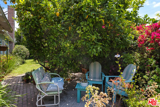 Outdoor Seating Area with Fruit Trees