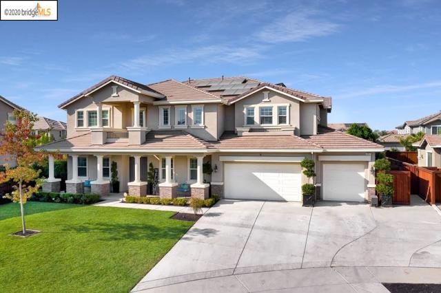 2317 RUTLAND CT. Brentwood, California Sheer elegance and almost $350K in upgrades and improvements! Quartz slab kitchen counters, stained ash cabinets, stainless GE Monogram appliances including Advantium oven. Built-in 60" stainless steel refrigerator. Flooring is high-end laminate. A backyard your friends will envy! Elegant pool with raised spa that has spillover water feature and sheer descent waterfalls. Extensive landscape lighting for amazing ambiance! High-end pergola with custom chandeliers. Covered BBQ island has chiseled-edge granite slab. Lovely stacked-rock sitting/retaining wall that rings the back yard. Plantation shutters, crown moulding, coffered ceiling, built-in speakers inside & out, epoxy garage floor, crystal chandelier in master, keyless entry, ClearView retractable screen doors. 6 true bedrooms & home theatre room. Downstairs bedroom has it's own full bath and walk-in closet. Home theater room provides the ultimate in audio-visual bliss! High-end speakers and screen. PAID-FOR 10.4 kWh solar system.