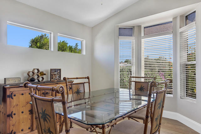 DINING AREA FEATURES A BAY WINDOW