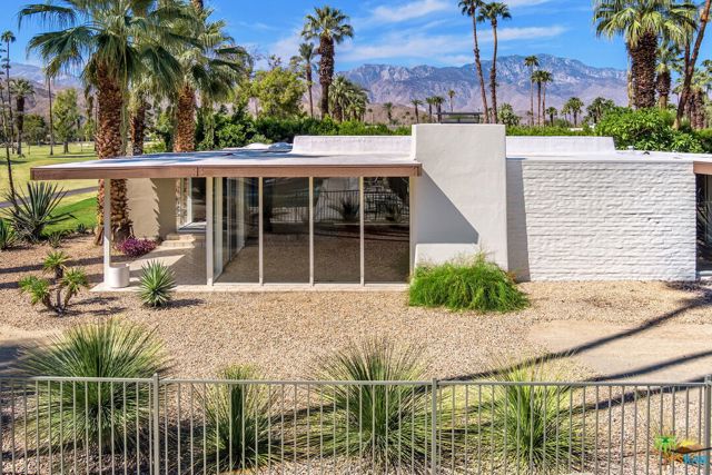 4 Cody Court Rancho Mirage, California Timeless architecture never goes out of style and that holds true for this 1969/1970 William F. Cody designed property located on Tamarisk CC golf course. The historically designated community, Cody Court in Rancho Mirage, was originally known as Tamarisk Fairway Condominiums and this is the only fully private unit as it stands alone. Signature elements of Cody's aesthetic with walls of glass and slumpstone exterior are integral parts of the property as is the center courtyard with private garden with screened roof, keeping temperatures cooler than outside. The timeless original Pomona Tile is featured in the living room, courtyard and patio areas and the kitchen features a Miele appliance suite with separate casual dining, walk in storage/laundry area and water resistant Portuguese flooring that reduces noise and provides better support for the chef. Of the era would be 3 very generously sized guest bedrooms and accompanying baths including the master suite with double sided vanities and closet areas that lead to a bonus room. The positioning of this free standing home allows for subtle variations of light throughout the day and highlights the triple fairway and mountain views. Cody Court is a very special place tucked away in a stellar location that features community pool and spa and just minutes to Tamarisk CC . Historical palettes of paint were uncovered in the community and that paint scheme was restored back to the original vision further highlighting the genius of this architect coupled with the Mills Act that allows lower property taxes because of the historical designation.