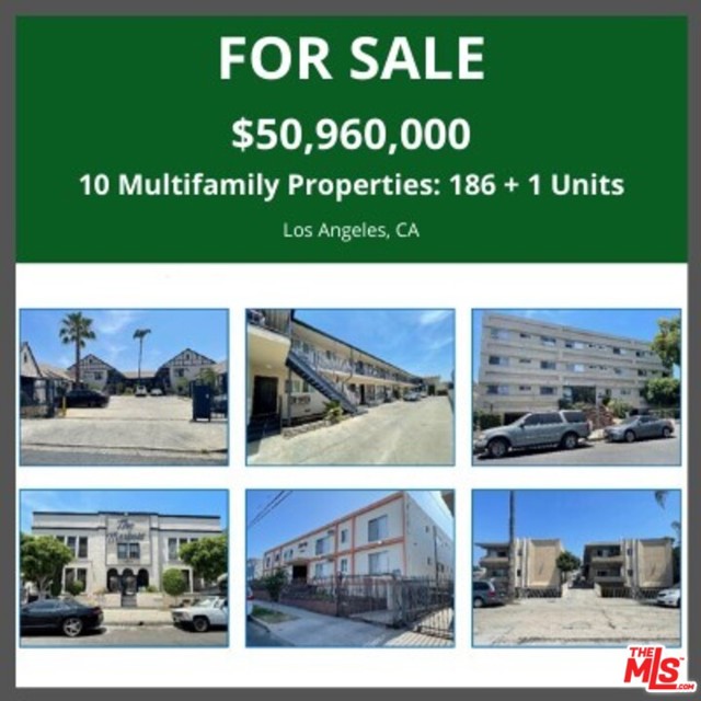 1251 Magnolia Avenue Los Angeles, California This portfolio offering includes 10 properties totaling 186+1 units. 15 Studios, 118 one beds, 48 two beds, 6 three beds. There are 12 separate APN#s and multiple contiguous lots. Most of the properties are in the 90029 & 90006 zip codes of Los Angeles, CA. These well-located properties offer convenient access to DTLA & Mid-Wilshire and can be managed efficiently due to their proximity to one another. The properties are well maintained and have had many exterior and interior improvements including new roofs and copper plumbing. More than 25% of the units have been beautifully upgraded. There is still +28% upside to be realized as units turn and the opportunity to construct two additional units already permitted at 1006 Mariposa. This infill multifamily portfolio is in an improving submarket in Los Angeles and gives an investor diversification amongst 12 different assessor parcels and proven upside through continued unit turns. Subject Properties & APNs: 1006 N. Mariposa Ave. (5538-002-030; -018) / 1018 N. Mariposa Ave. (5538-002-032) / 1015, 1017 & 1021 N. Mariposa Ave. (5538-001-017; -018) / 1250 N Kingsley Dr. (5537-014-031) / 5525-5527 Virginia Ave. (5536-008-016; -017) / 5442 Virginia Ave. (5536-010-008) / 222 Roselake Ave. (5157-018-049) / 1251 Magnolia Ave. (5076-017-024) / 1401 S Catalina St. (5075-006-019) / 1237 Magnolia Ave. (5076-017-017)