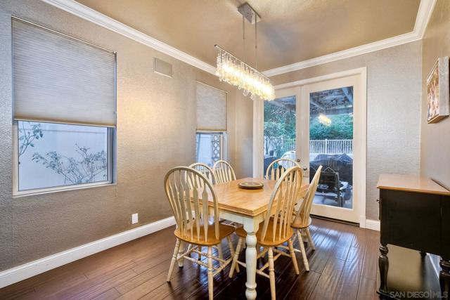 The Dining Room features double French doors that open to the covered patio.  A seamless transition inside to outside.