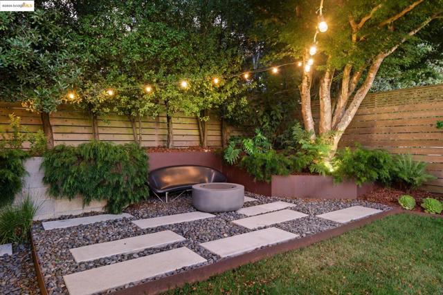 View of fenced backyard