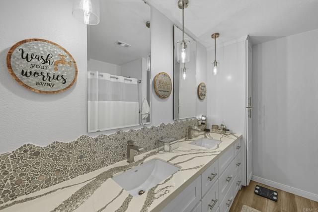 Remodeled with beautiful quartz and glass tile