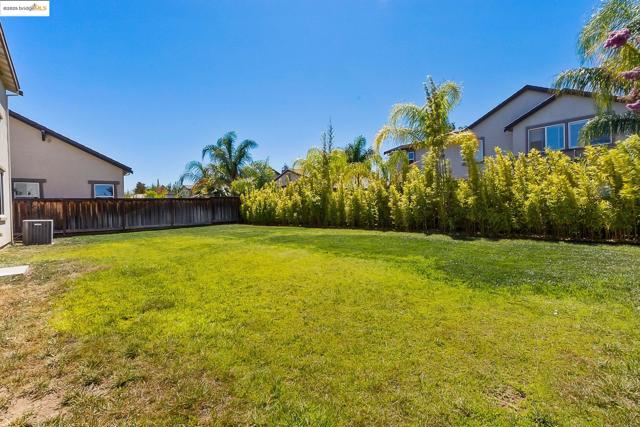 View of fenced backyard