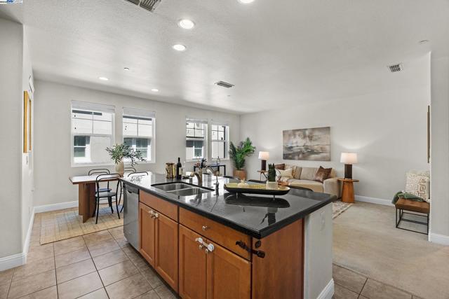 Kitchen opens up to family room