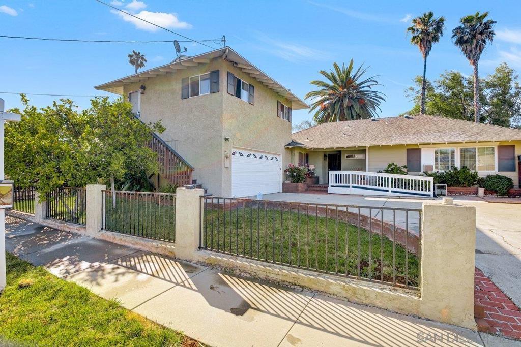1121 Alta Vista Ave Escondido, California 2 In 1 Lot!! A 2 BR studio located above the garage with its own stairway entry and a separate Single Story 4 BR, 2 BA home with an open kitchen, Living Room with Fireplace, spacious Dining Area, separate patio areas in the back and side yard. This property is located in a quiet established neighborhood, walking distance to Conway Elementary and Resurrection Church and has a lot of value for a large extended Family or an Investor. Other features include. Two other sheds in the back one being used as room with access to a bathroom. Lemon tree in the front yard, Haas Avocado in the back yard, ramp in the front entry, laundry hookup in the garage. Must see to appreciate. Probate sale, subject to overbid. Equipment: Garage Door Opener, Shed(s) Sewer: Sewer Connected Topography: LL Guest House Est. SQFT: 800