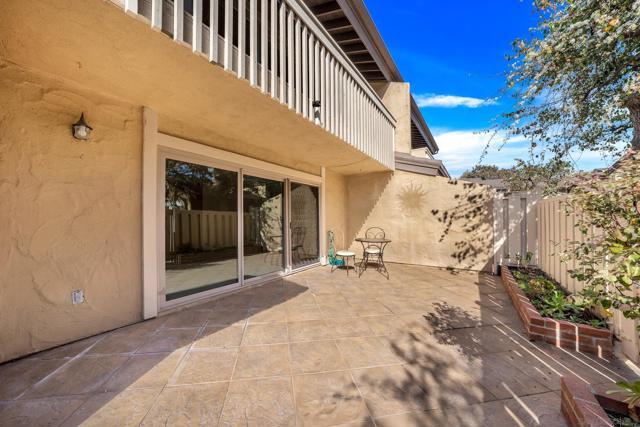 Backyard patio offers privacy and serenity