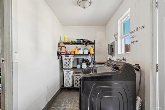 laundry room in the garage