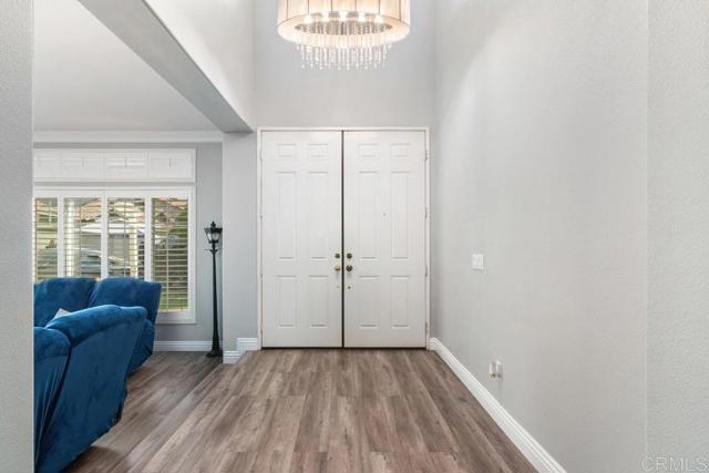 Foyer with double door entry