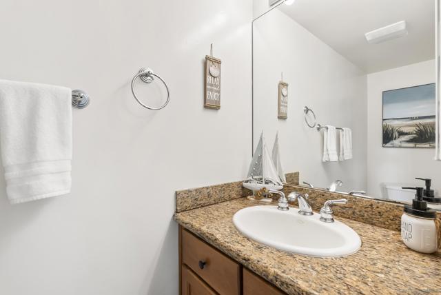 Powder bathroom for all guests.