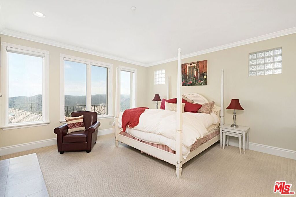 Master Bedroom with Ocean View, Fireplace & Balcony