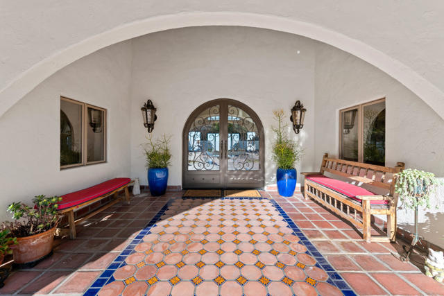 Arched Doors W/Glass + Ironwork