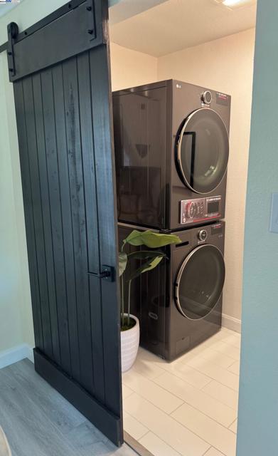 Includes LG stacked Washer and Electric dryer