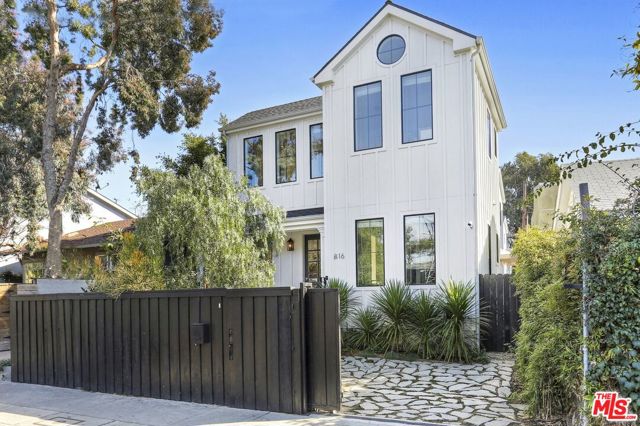 816 California Avenue Venice, California Fully Furnished - short or long term lease. Elegant, chic newly constructed home in hot Venice area, three blocks from Abbott Kinney. Stunning open spaces full of light that create a perfect modern beach home. Lower level features an oversized open living area with a fireplace flooded with natural light. Living area flows into a dining area and expansive open kitchen and access to the patio making an ideal area for indoor/outdoor entertaining. Completing the lower level is a bedroom suite perfect for a guest suite or office. Upstairs find the three remaining bedroom suites, including the master suite as well as a light and bright family room. Garage is shown as a playroom but can be converted back to a garage. Top of the line appliances and finishes throughout the property. A wonderful home the perfectly captures the essence of modern California beach life.