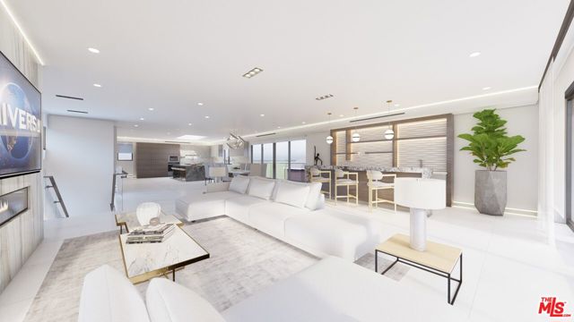 Living room - loft bedroom rendering