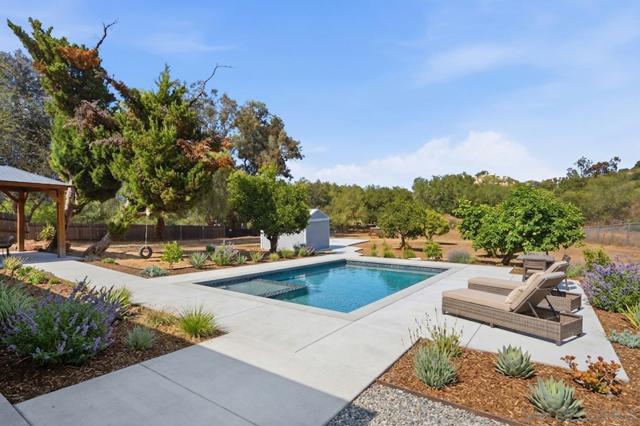 Backyard idea of adding a pool and landscaping.