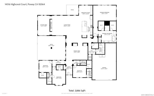 14516 Highcrest Ct, Poway, California 92064, 4 Bedrooms Bedrooms, ,3 BathroomsBathrooms,Single Family Residence,For Sale,Highcrest Ct,250020895SD