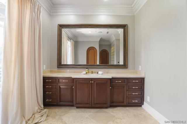 Man's side primary bath vanity