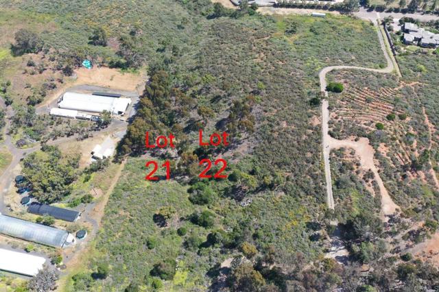 Aerial view of both lots.