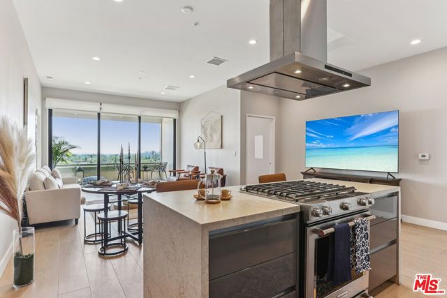 Waterfall kitchen island