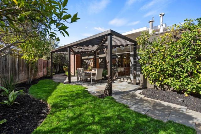 View Of Pergola From Expansive Side Yard