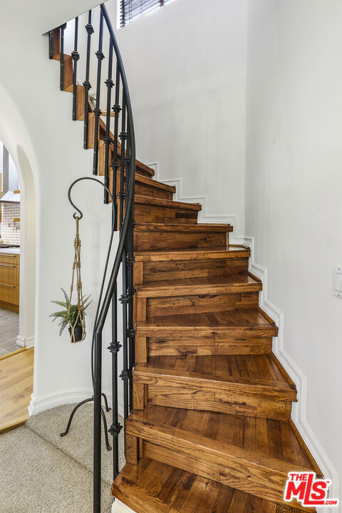 spiral staircase leading to primary