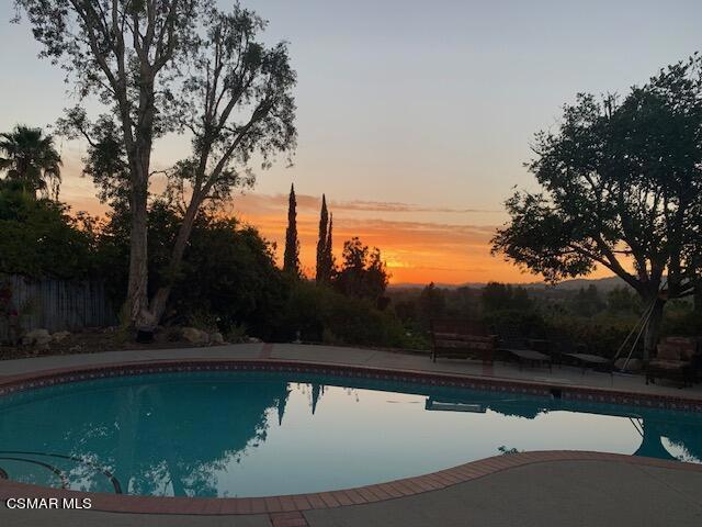 Pool with sunset - Michael